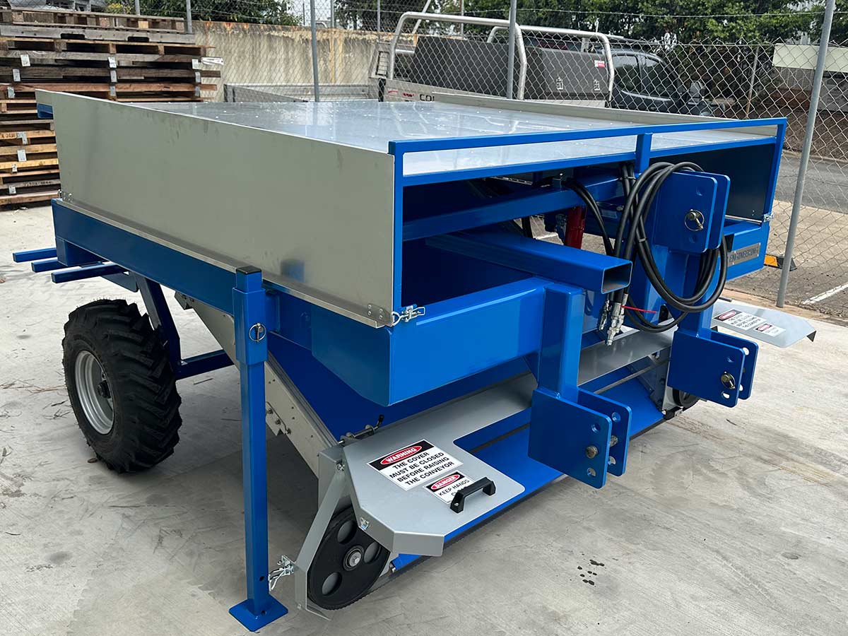 Tractor-mounted leaf harvester